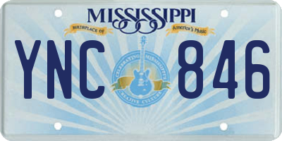 MS license plate YNC846