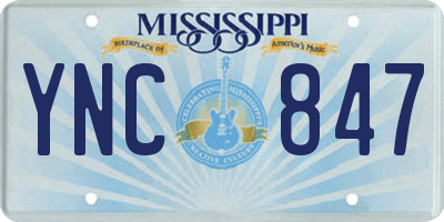 MS license plate YNC847