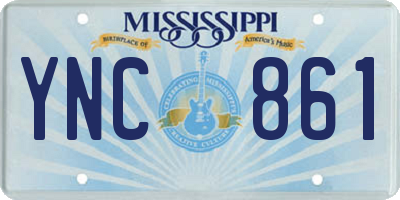 MS license plate YNC861