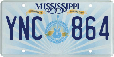 MS license plate YNC864