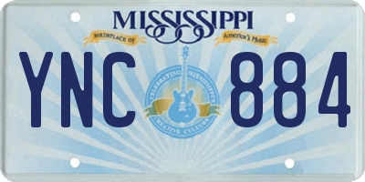 MS license plate YNC884