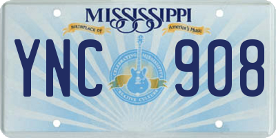 MS license plate YNC908