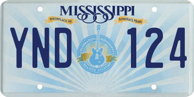 MS license plate YND124
