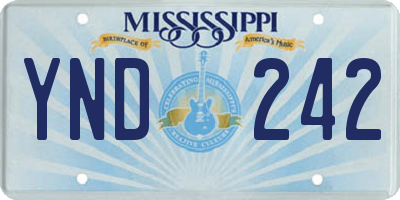 MS license plate YND242