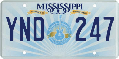 MS license plate YND247