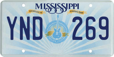 MS license plate YND269