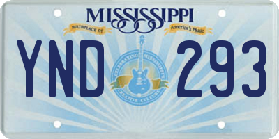 MS license plate YND293