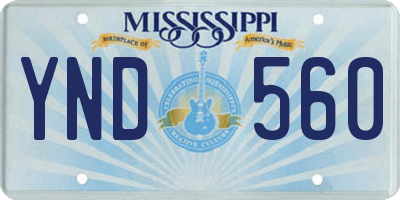 MS license plate YND560