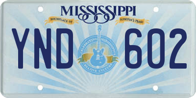 MS license plate YND602
