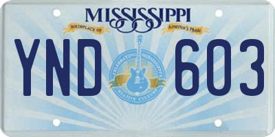 MS license plate YND603