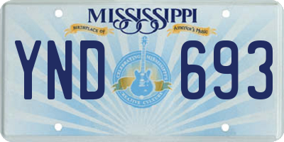 MS license plate YND693