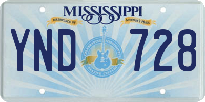 MS license plate YND728