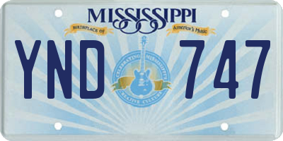 MS license plate YND747