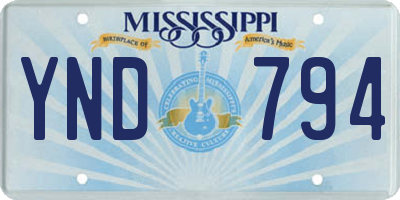 MS license plate YND794