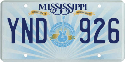 MS license plate YND926