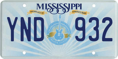 MS license plate YND932