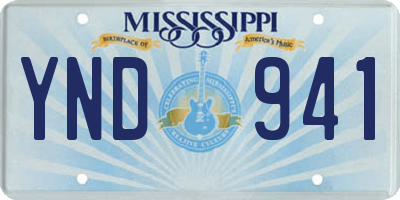 MS license plate YND941