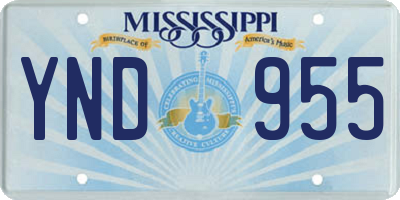 MS license plate YND955