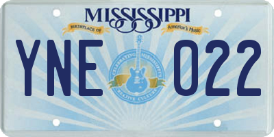 MS license plate YNE022