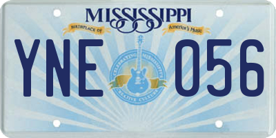 MS license plate YNE056