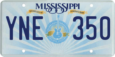 MS license plate YNE350