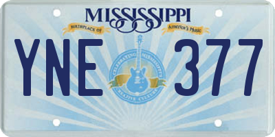 MS license plate YNE377