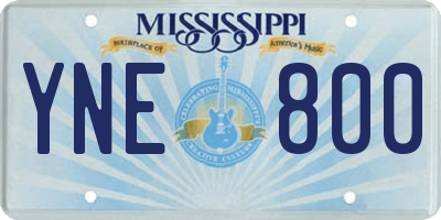 MS license plate YNE800