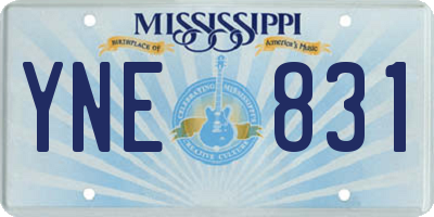 MS license plate YNE831