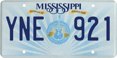 MS license plate YNE921