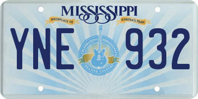 MS license plate YNE932