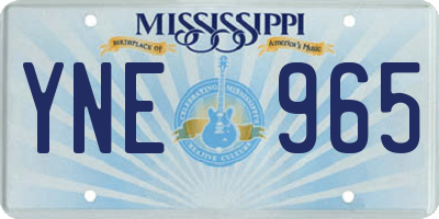 MS license plate YNE965