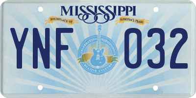 MS license plate YNF032