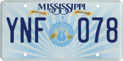 MS license plate YNF078