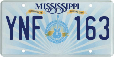 MS license plate YNF163