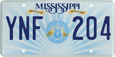 MS license plate YNF204
