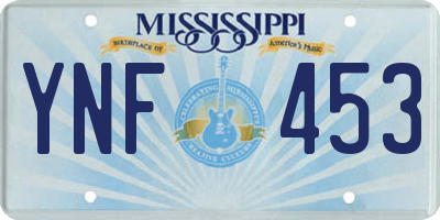 MS license plate YNF453