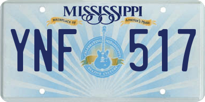 MS license plate YNF517