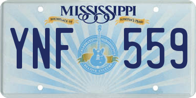 MS license plate YNF559