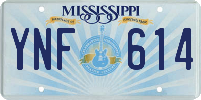MS license plate YNF614