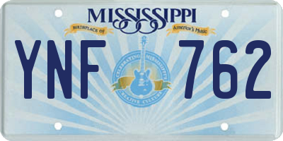 MS license plate YNF762