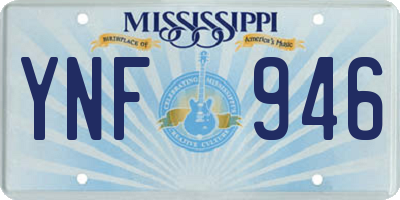 MS license plate YNF946
