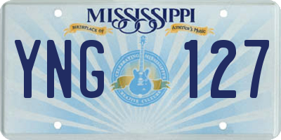 MS license plate YNG127