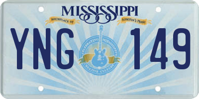 MS license plate YNG149