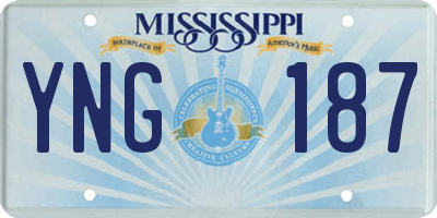 MS license plate YNG187