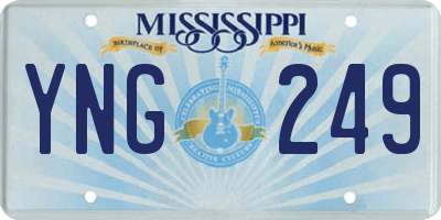 MS license plate YNG249