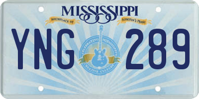 MS license plate YNG289