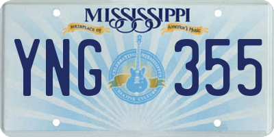 MS license plate YNG355