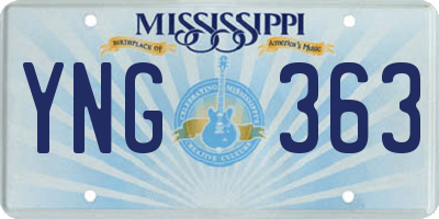 MS license plate YNG363