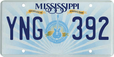 MS license plate YNG392