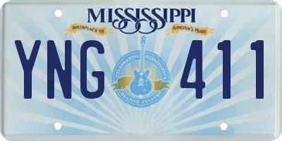 MS license plate YNG411